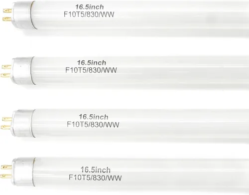 Konideke Bombilla de repuesto F10T5 de 16 pulgadas compatible con Jasco T5 de 10 W, blanco cálido, 3000K, F10T5/830, tubo fluorescente para