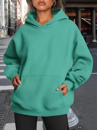 Miniatura 208 de Trendy Queen - Sudaderas extragrandes con capucha para mujer, suéteres de manga larga, sin botones, de vellón, de otoño, ropa de invierno