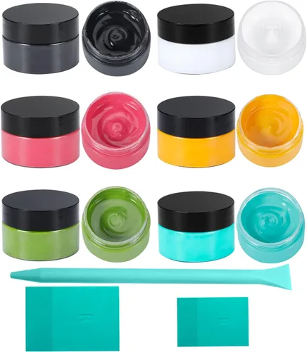 Kit de pintura de pasta de tiza, 6 colores con 3 espátulas, no tóxica para madera, tela, camisetas, paredes, pintura artesanal para decoración del