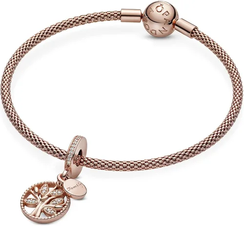 Miniatura 5 de PANDORA Jewelry Family Heritage - Colgante de circonita cúbica en rosa, Metal, Circonita cúbica