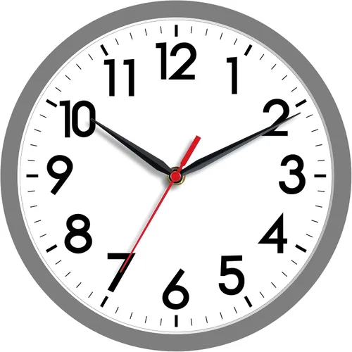 Miniatura 42 de AKCISOT Reloj de Pared Atómico de 10 Pulgadas Relojes Analógicos para Cocina Interior - Reloj Silencioso Operado con Batería para Dormitorio Oficina
