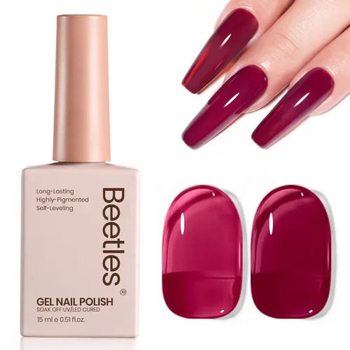 Miniatura 48 de Beetles - Esmalte de uñas de gel ultravioleta semipermanente sin HEMA de alto brillo para manicura francesa y arte de uñas, frasco a juego, blanco