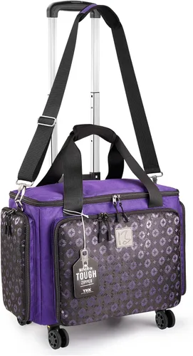 Bolsa para máquina de coser con ruedas universales, funda de transporte para máquina de coser con cremalleras YKK, compatible con la mayoría de los