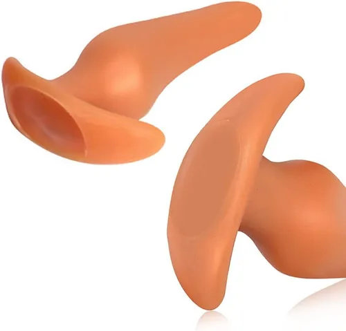 Miniatura 2 de Tapones Anales Suaves Masturbador, Tapón Anal de Silicona Líquida con Base de Seguridad Dorado Consolador Anal Dilatador Vaginal Expansor Anal