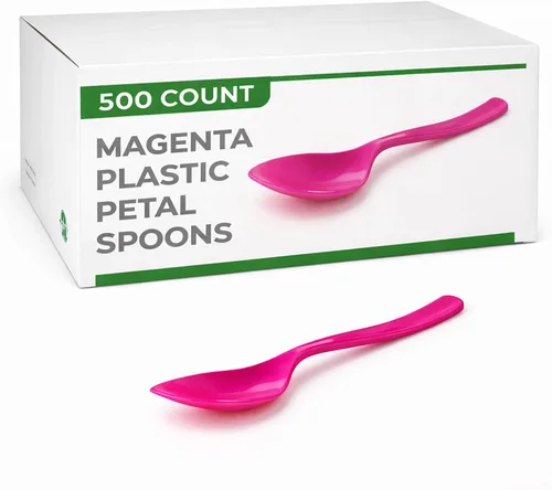 Miniatura 16 de Restaurantware Cucharas de postre de 4.5 x 1 pulgada, 500 cucharas de degustación desechables, asas resistentes, cucharas de plástico amarillo bebé