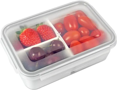 Miniatura 16 de carrotez Recipientes de almacenamiento de alimentos con 2 compartimentos removibles, recipientes para bocadillos con tapas herméticas, control