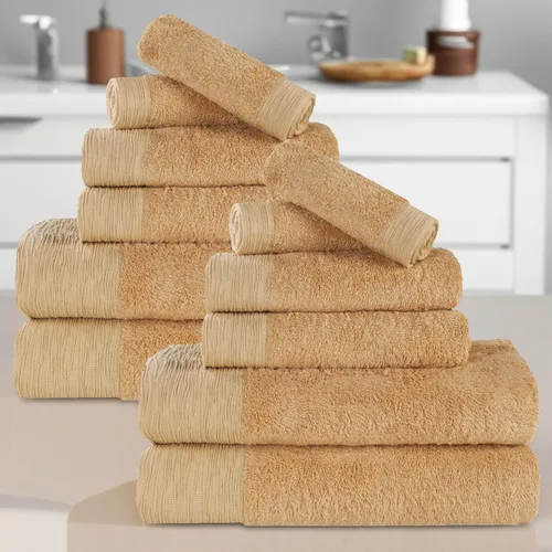 Miniatura 2 de Superior Rayon - Juego de toallas de 12 piezas de mezcla de bambú, de secado rápido, artículos esenciales para el baño, ducha, spa, toallas