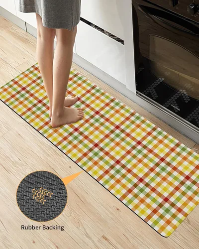 Miniatura 3 de Tapete de baño con diseño a cuadros para bañera, antideslizante, de secado rápido y absorbente, de tierra de diatomeas, para fregadero de cocina