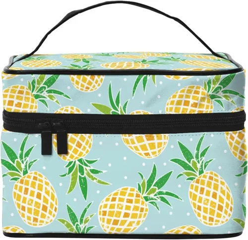 Miniatura 8 de Bolsa de maquillaje con asa, estuche de cosméticos con cremallera, bolsa de aseo portátil de viaje para mujeres y niñas, duradera, 1 Foto