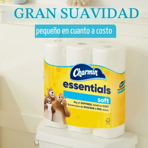 Miniatura 2 de Charmin Essentials - Papel higiénico suave, 9 mega rollos = 36 rollos regulares