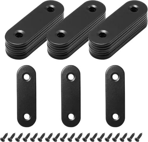 Miniatura 15 de Paquete de 16 soportes rectos de placa plana de acero inoxidable de 1.5 pulgadas, soporte de metal plano de 1.5 pulgadas, soportes de metal de 1.5
