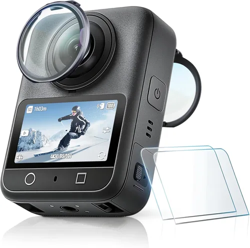 STARTRC PHOTO Protectores de lente y protector de pantalla para accesorios DJI Osmo 360, protector de lente de PC + película de vidrio templado HD