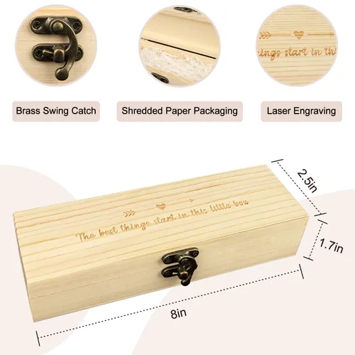 Miniatura 3 de Blinking Stars Anuncios de embarazo sorpresa para papá, abuelos, tía, tío, caja de madera para prueba de embarazo positiva y caja de recuerdos