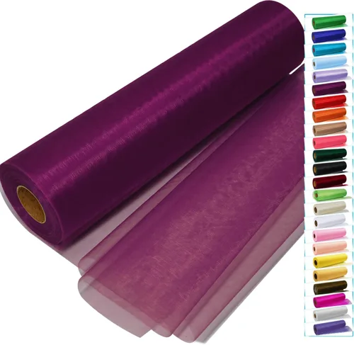Miniatura 15 de Rollos de tela de tul negro con cristales y organza 12 pulgadas por 150 pies (45,72 m), tela transparente para manualidades, lazos de tutú