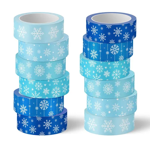 Miniatura 13 de Whaline 12 Rollos de Cinta Washi de Navidad Gris Estilo Granja Cinta Washi Surtida Xmas Cinta de Papel Decorativa de Enmascarar para Fiestas