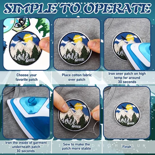 Miniatura 5 de Hotop 48 piezas de parches de Alaska para planchar, bordados con osos polares, ballenas, leones marinos, focas, renos, elementos naturales
