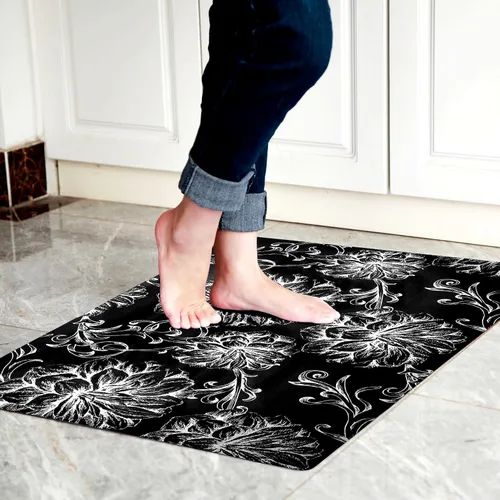 Tapete ultradelgado de 1/10 pulgadas para puerta delantera, grande, de 24 x 35 pulgadas, antideslizante, de goma impermeable, tapete de cocina