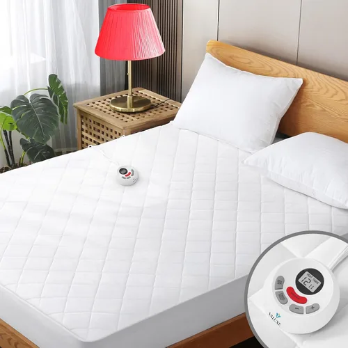 Miniatura 10 de Protector de Colchón Calefactable Tamaño Individual Acolchado Calentador de Cama Eléctrico de Lujo Comodidad Calor Protector de Colchón Controlador