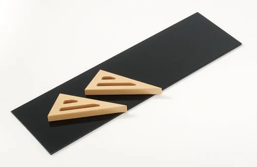 Miniatura 3 de LTL Home Products Kit de estante de pared de vidrio rompecabezas, 7" x 24", haya azabache Jet Beech