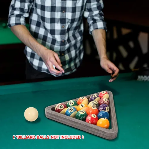Miniatura 6 de GSE Games & Sports Expert Billar de madera maciza resistente de lujo, triángulo de 8 bolas/9 bolas de diamante para bolas de piscina de 2-1/4 Gris