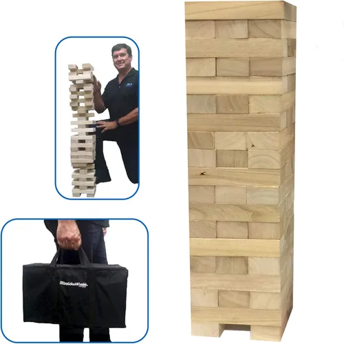 Miniatura 11 de easyGO grandes bloques de madera Stack & Tumble gigante Stacking & Tumble Tower Juego, Stacks a más de 4 pies de altura.