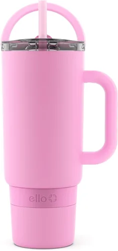 Miniatura 24 de Ello Port - Vaso de 40 onzas con asa de transporte y asa integrada, botella de agua reutilizable de acero inoxidable aislada al vacío, taza de viaje
