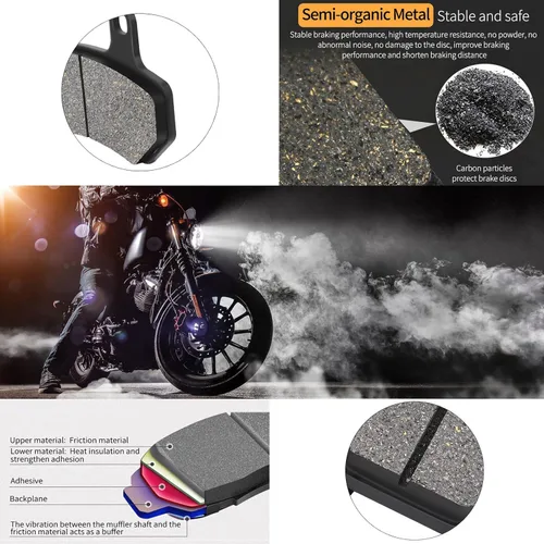 Miniatura 4 de Pastillas de freno delanteras y traseras de repuesto para HARLEY Road Glide 2008-2021/Street Glide 2008-2022/Road King 2008-2021/Ultra Classic