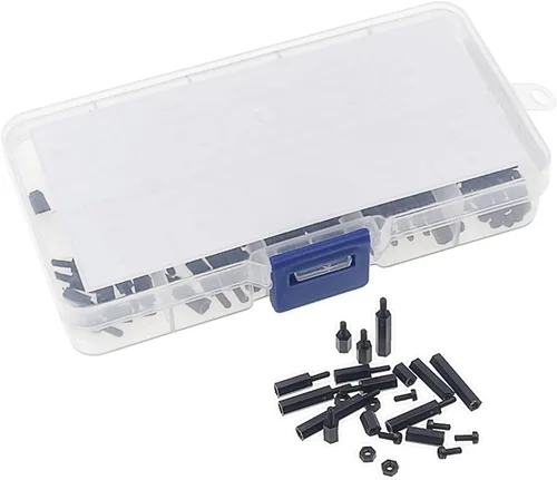 Miniatura 7 de M2 Nylon Hex Macho-Hembra Separadores Separadores Tornillo Tuerca Surtido Kit (Negro)