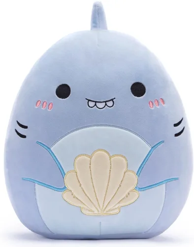 Almohada grande de peluche de tiburón de juguete, tamaño grande, lindo y suave de 14 pulgadas, almohada Kawaii para abrazar, regalo para niños