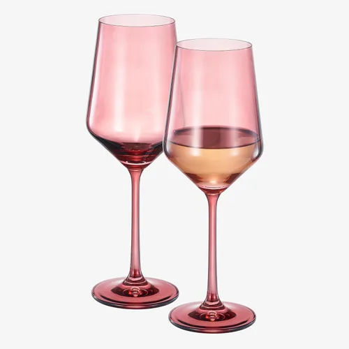 Miniatura 3 de Khen Copas de vino de cristal de colores, juego de 2, vasos de tallo grande de 12 onzas, ideales para todas las ocasiones y celebraciones Arándano