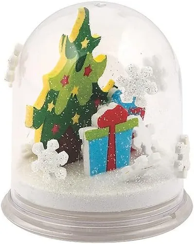 Craft County Kit de manualidades de globos con purpurina de nieve de Navidad - Árbol de Navidad | Regalos | Copos de nieve (hace 4 globos de nieve)