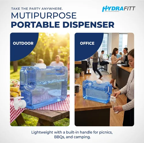 Miniatura 6 de Dispensador de agua para refrigerador HydraFitt de 1.1 galones – Contenedor de agua para refrigerador delgado a prueba de fugas con llave – Jarra