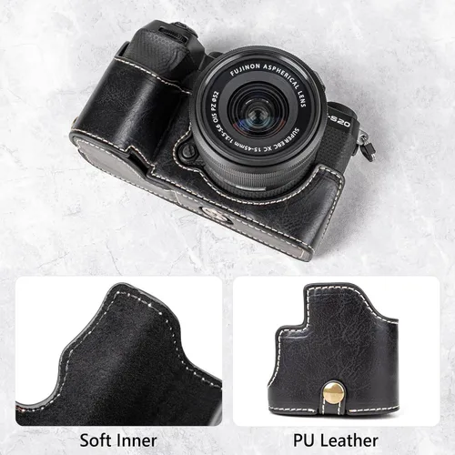 Miniatura 2 de MUZIRI KINOKOO Funda para cámara Fujifilm Fuji XS20/X-S20, estilo retro de piel sintética Fuji XS20 Funda protectora con agarre de mano y diseño