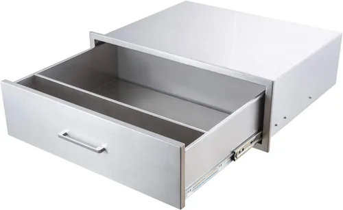 Miniatura 11 de Cajones de cocina de acero inoxidable de 18 pulgadas de ancho x 15 pulgadas de alto x 23 pulgadas de profundidad, cajones de barbacoa, montaje