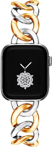 Miniatura 13 de Correas de cadena cool de 38/40/41/42/44/45/46mm para mujeres compatibles con las correas de Apple Watch Series 11/ SE3/10/9/8/7/6/5/4, pulsera