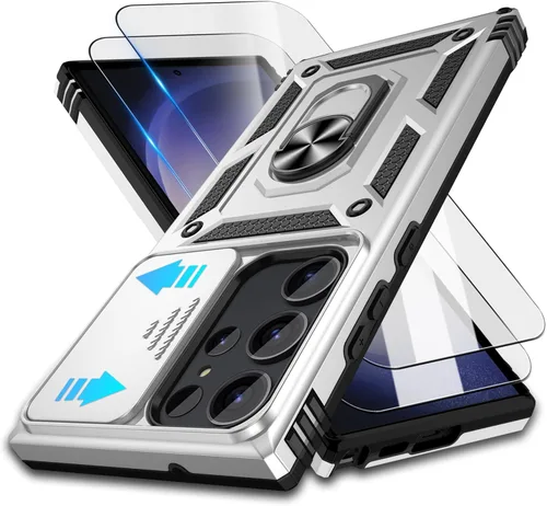 Miniatura 54 de ATUMP Funda para OnePlus Nord N200 5G con protector de pantalla HD con cubierta para cámara deslizante, soporte de anillo de rotación de 360°