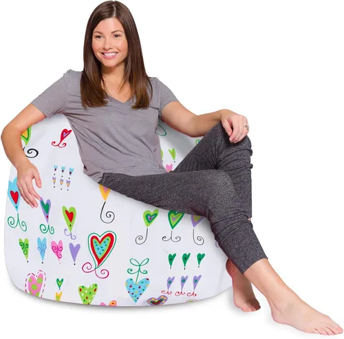 Miniatura 22 de Posh Creations - Sillón puff para niños, adolescentes y adultos, incluye funda extraíble y lavable a máquina, tamaño mediano de 27 pulgadas, lona