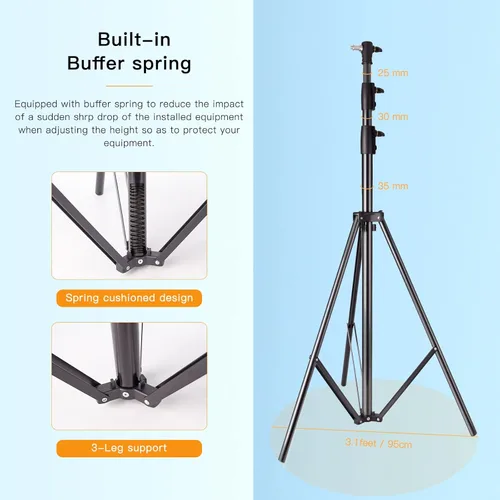 Miniatura 3 de Godox Trípode de Luz de Aluminio Resistente para Iluminación de Fotografía en Estudio, Fondos, Monolights, Flash Estroboscópico - 286CM, 112 Pulgadas