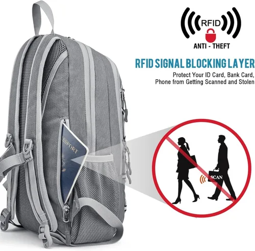 Miniatura 6 de G4Free Mochila pequeña de senderismo de 12 L/20 L, mini mochila con RFID, compacta, multiusos, para hombres y mujeres, camping, caminata, viaje