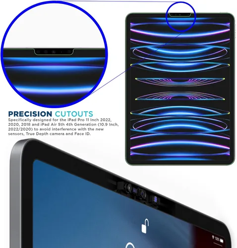 Miniatura 4 de Tech Armor Protector de pantalla de vidrio balístico diseñado para Apple iPad Pro de 11 pulgadas (2021, 2020 y 2018) y iPad Air 2020 – ultrafino