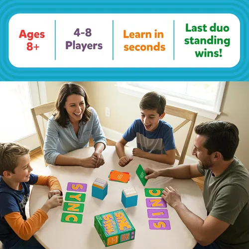 Miniatura 8 de Sincronizar o hundir: divertido juego de cartas familiar para niños, adolescentes y adultos, desafío de pareja de ritmo rápido, divertido favorito