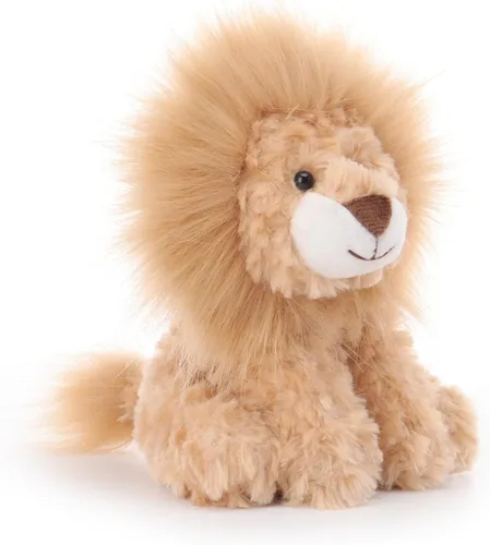 Miniatura 2 de Apricot Lamb León de peluche amarillo de cordero para niños, animales de peluche suaves y lindos para bebé niña y niño, 6.3 pulgadas