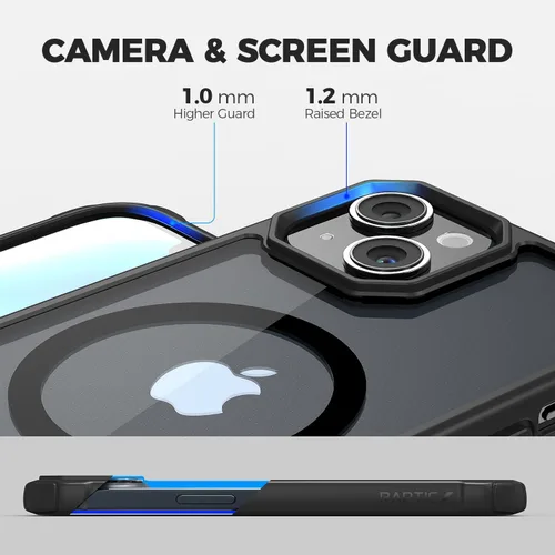 Miniatura 4 de RAPTIC Funda magnética Air para iPhone 15, funda protectora transparente a prueba de golpes, grado militar probada para caídas de 10 pies, funda