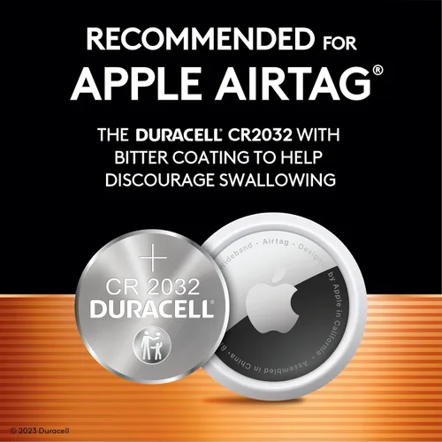 Miniatura 4 de Duracell Batería de litio 2032, paquete de 1 unidad (paquete de 1) características de seguridad para niños, compatible con Apple AirTag, llavero