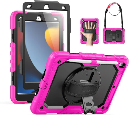 Miniatura 26 de SEYMAC Funda para iPad de 9ª/8ª/7ª Generación Estuche 10.2" 2021-2019, Funda Protectora de Cuerpo Completo Resistente a Prueba de Golpes de Servicio