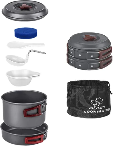 Miniatura 8 de Bulin 24/13/11/8PCS utensilios de cocina para camping, ollas y sartenes, juego de cocina para mochileros, utensilios de cocina ligeros, kit