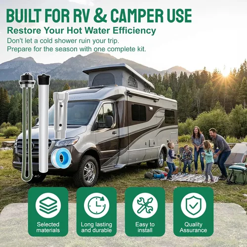 Miniatura 7 de Kit de mantenimiento del calentador de agua RV compatible con la serie Suburban SW: 520900 Elemento calefactor, varilla de ánodo de magnesio
