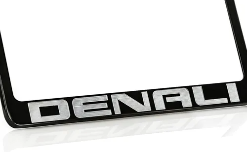 Miniatura 2 de GMC Denali - Marco para matrícula (2 agujeros/zinc, negro/ancho)