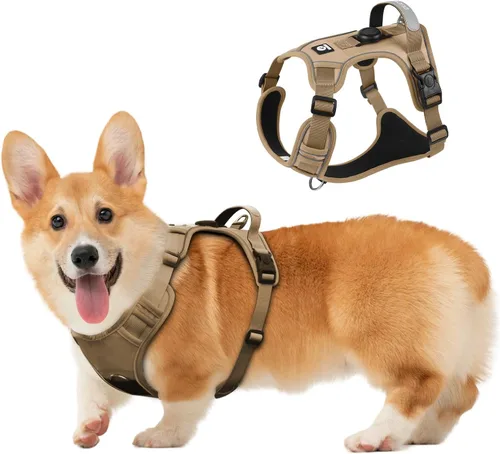 Miniatura 18 de Arnés para perro, chaleco ajustable mejorado a prueba de escapes, para caminar al aire libre, chaqueta suave y transpirable con tiras reflectantes