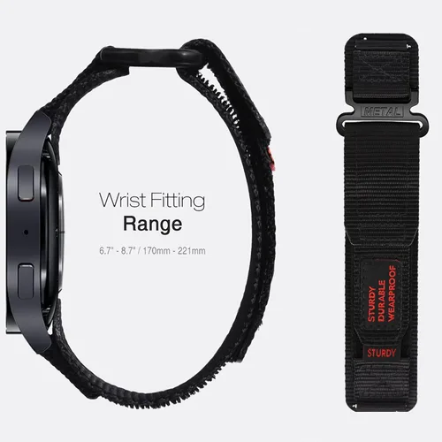Miniatura 7 de Compatible con las correas de reloj inteligente ALPHAGEAR, 0.866 in, 0.945 in, correa deportiva de nailon resistente de liberación rápida con diseño